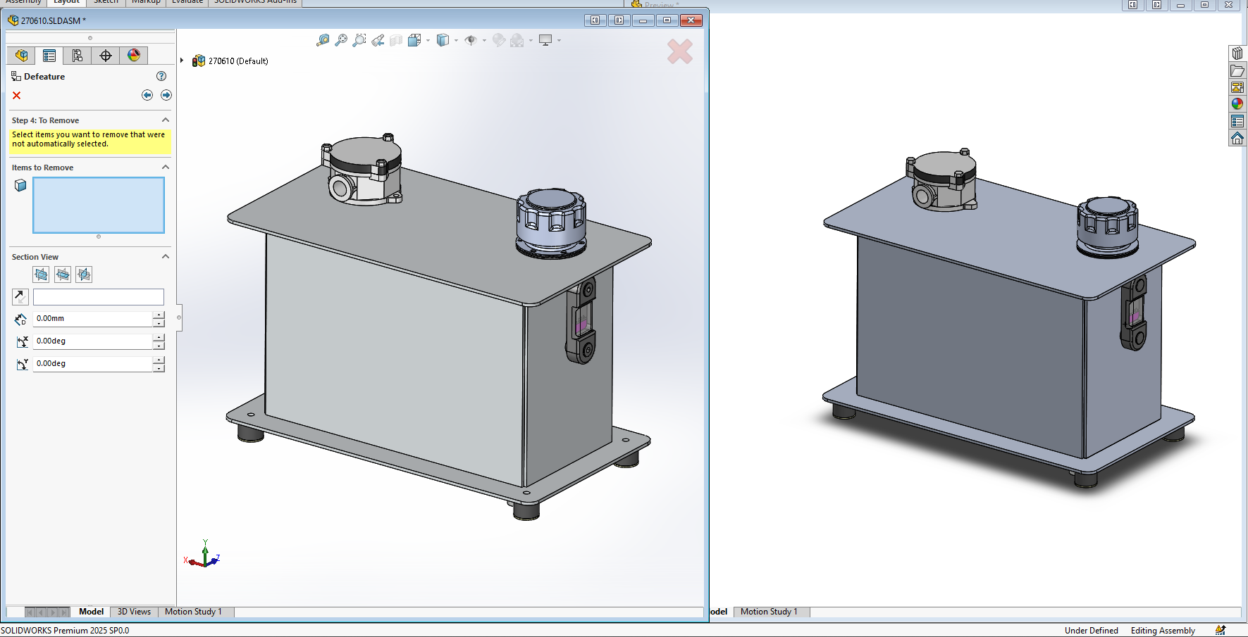 find defeatured component